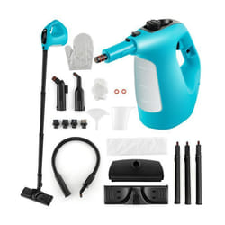 Nettoyeur Vapeur à Main Portable 1500W COSTWAY-Réservoir d’Eau 400 ml-Pression 2 Bar-17 Accessoires-Verrou de Sécurité Enfants-Bleu