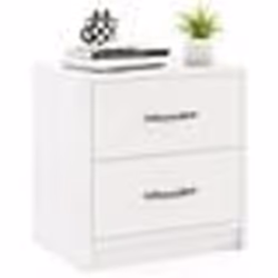 COSTWAY Table de Chevet avec 2 Tiroirs Table de nuit Moderne pour Salon Bureau Chambre 385 x 28 x 39 cm Blanc