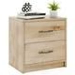 COSTWAY Table de Chevet avec 2 Tiroirs Table de nuit Moderne pour Salon Bureau Chambre 385 x 28 x 39 cm Naturel