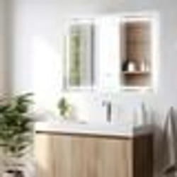 COSTWAY 80 x 60 cm Miroir de Salle de Bain 3000-6000k - 3 Couleurs Fonction Mémoire Interrupteur Tactile Fonction Antibuée