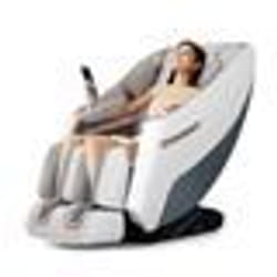 COSTWAY Fauteuil de Massage Électrique avec 12 Modes Automatiques 5 Techniques de Massage Télécommande Haut-parleur Blanc