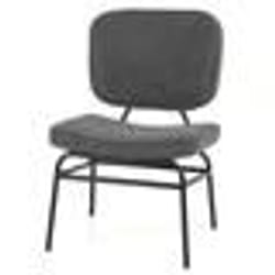 COSTWAY Fauteuil Rembourré en Sherpa avec Rembourrage en Éponge Patins Ajustables & Cadre en Métal pour Salon Chambre Gris