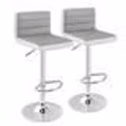 COSTWAY Lot 2 Tabourets de Bar Pivotants 360° Hauteur du Siège Réglable 64 - 84 cm Base en Métal Antidérapant et Repose-pieds