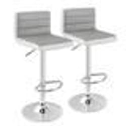 COSTWAY Lot 2 Tabourets de Bar Pivotants 360° Hauteur du Siège Réglable 64 - 84 cm Base en Métal Antidérapant et Repose-pieds