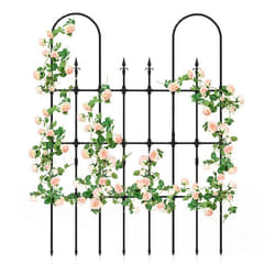 Treillis de Jardin 146x186 cm COSTWAY-pour Plantes Grimpantes-Cadre Métal Recouverts de PE Antirouille-Clôture de Jardin Décorative