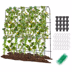 COSTWAY Treillis Arqué de Jardin pour Plantes Grimpantes Treillis en ‘U’ pour Jardin Surélevé pour Légumes Fruits Fleurs Vign ...