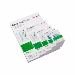 GBC Pochettes format carte 54x86 mm 2x250mic brillantes (100), Blanc, Polyéthylène, Brillant, 0,5 mm, Chine, 54 mm