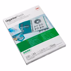 GBC Pochettes de plastification Organise 2x125 brillant A4+(100), A4, 228 mm, 0,25 mm, 303 mm, 100 pièce(s)