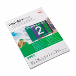 GBC Pochettes de plastification Peel`n Stick A4 2x75mic mat (25), A4, 0,15 mm, 25 pièce(s)