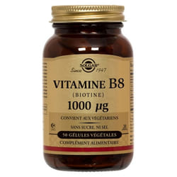 Solgar Vitamine B8 (Biotine) 1000 µg 50 Gélules Végétales