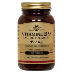 Solgar Vitamine B9 (Acide Folique) 400 µg 100 Comprimés