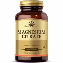 Solgar Magnesium Citrate, Magnésium, Comprimé, Bouteille, Blanc, 200 mg