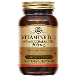 Solgar Vitamine B12 500 mcg 50 Gélules Végétales