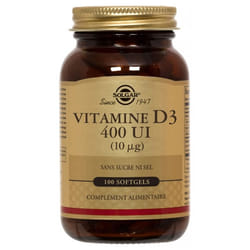 Solgar Vitamine D3 400 UI (10 µg) 100 Gélules