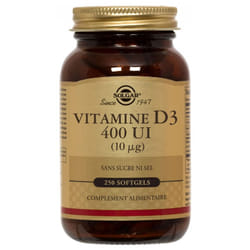 Solgar Vitamine D3 400 UI (10mcg) 250 Gélules