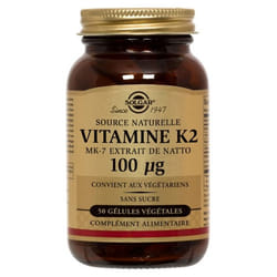 Solgar Vitamine K2 MK-7 Extrait de Natto 100 µg 50 Gélules Végétales
