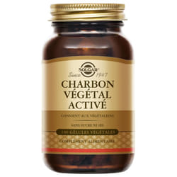 Solgar Charbon Végétal Activé 100 Gélules Végétales