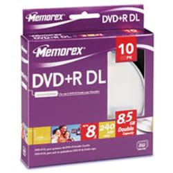 Memorex 8x DVD+R Double Layer 8,5 Go DVD+R DL 10 pièce(s)