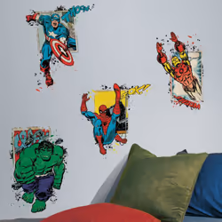 Stickers Avengers Marvel - Thème : Comics Bande Dessinée Collection 100% licence officielle Marvel : Avengers Décorez la cham ...