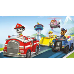 Roommates - Papier peint panoramique encollé Pat 'patrouille - Motifs Stella, Chase, Ruben, Marcus, camion de pompiers, voiture de police,