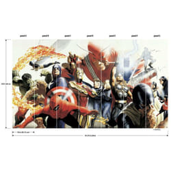 Roommates - Papier peint panoramique auto-adhésif Marvel Spiderman, Hulk, Captain America - Adam Ross - 3.2 m x 1.83 m
