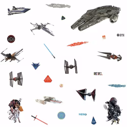 27 Stickers Star Wars Episode IX Licence officielle Star Wars : Episode IX Décorez la chambre de votre petit Jedi en quelques ...