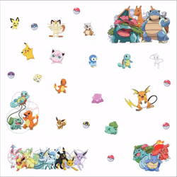 25 Stickers repositionnables Pokemon 23CM X 44CM Notre Sticker Pokemon est un booster de style pour la chambre de vos enfants ...