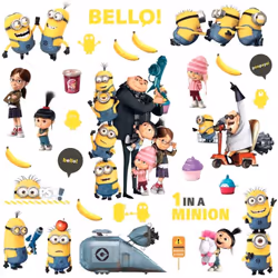 Stickers Les Minions - Coloris : Gris et Jaune Licence officielle Les Minions Décorez la chambre de votre enfant en quelques  ...