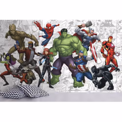 Papier peint Panoramique encollé Heros Marvel 320X182 CM Le papier peint encollé vous simplifie la vie ! Pose facile, entreti ...