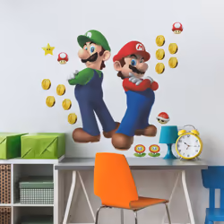 Stickers Muraux Nintendo Super Mario Luigi et Mario Faites une merveilleuse décoration dans votre pièce préférée avec cet aut ...