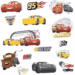 Stickers repositionnables Cars avec Flash McQueen Martin et ses amis de Disney 254CM X 457CM