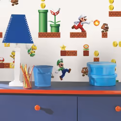 Papier Peint adhésif - RoomMates - Mario Bros - 4572 cm x 5.74 m - Multicolore - Vinyle