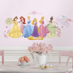 Sticker Disney Princesse - Couleurs : Multicolors - Thème : Diadème Collection Disney Princesse : Aurore, Cendrillon, Belle, ...