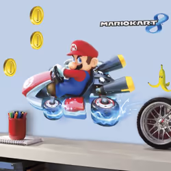 Stickers Super Mario Kart 8 - Coloris : Bleu & Rouge. Licence Nintendo : Super Mario Kart Votre enfant sera ravi d'avoir une  ...