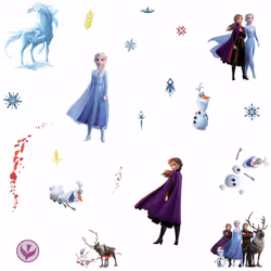 Stickers mural Elsa, Anna, Sven, Olaf, Kristoff, Nokk Disney Frozen La Reine des Neiges 2 Collection 100% licence Disney Froz ...