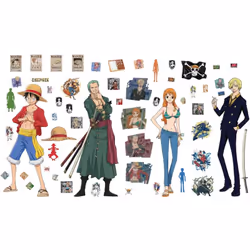 Stickers - Luffy, Nami, Zoro, Sanji - Hauteur 19,5 cm Ces stickers mettront en avant vos personnages préférés de la série One ...