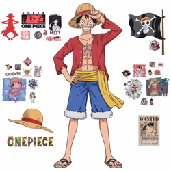 Stickers - Luffy Géant - Hauteur 32,83 cm Ces stickers mettront en avant vos personnages préférés de la série One Pièce comme ...