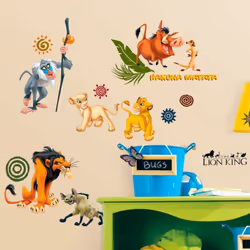 Stickers géant Le Roi Lion Disney Collection 100% licence Disney Le Roi Lion : Simba & Nala - Timon & Pumba - Rafiki - Scar & ...