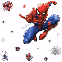 Stickers Spiderman Marvel - Coloris : Rouge et Bleu Collection 100% licence officielle Marvel : Spiderman Décorez la chambre  ...
