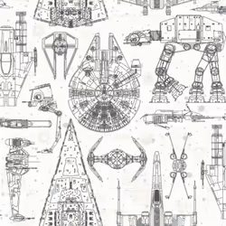 Papier Peint auto-adhésif - Star Wars Blueprint vaisseaux La Guerre des Etoiles Personnaliser un espace ou un décor avec les ...