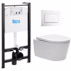 Description générale Le pack WC suspendu Roca Active avec WC sans bride comprend un bâti-support, une cuvette suspendue, une  ...