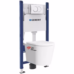 Description générale Le Pack Bâti-support 112 cm + Cuvette Swiss Aqua Technologies sans bride + Plaque blanche (SATrimlessGeb ...