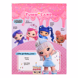 MGA Entertainment Yummiland Large Doll + Lipgloss Pet- Callie Birthday Cake