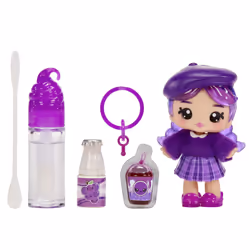 MGA Entertainment Yummiland Lipgloss Doll- Greta Grape, Mini poupée, Femelle, 4 an(s), Garçon/Fille, Multicolore