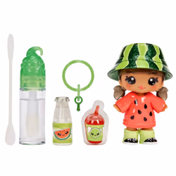 MGA Entertainment Yummiland Lipgloss Doll - Maya Watermelon, Mini poupée, Femelle, 4 an(s), Garçon/Fille, Multicolore