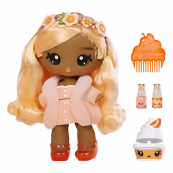 MGA Entertainment Yummiland Large Doll + Lipgloss Pet- Piper Peach, Mini poupée, Femelle, 4 an(s), Garçon/Fille, Multicolore