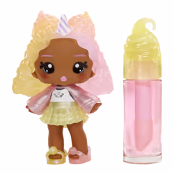 MGA Entertainment Yummiland Lip Gloss Doll Series 2- Cotton Candy (Nia Candy Fluff), Mini poupée, Femelle, 4 an(s), 100 mm, M ...