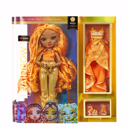 Rainbow High CORE Fashion Doll- Meena Fleur (Saffron), Poupée mannequin, Femelle, 6 an(s), Garçon/Fille, 280 mm, Multicolore