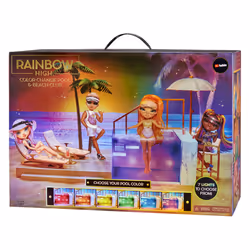 Rainbow High Color Change Pool & Beach Club Playset Ensemble de plage pour poupées