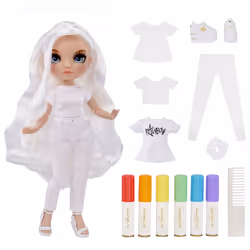 Rainbow High Color &amp; Create Fashion Doll- Character 1 (blue eyes), Poupée mannequin, Femelle, 6 an(s), Fille, 500 g, Mult ...